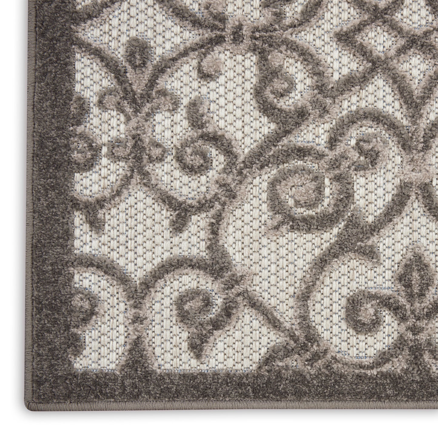 Nourison Home Aloha  Grey Charcoal  Contemporary