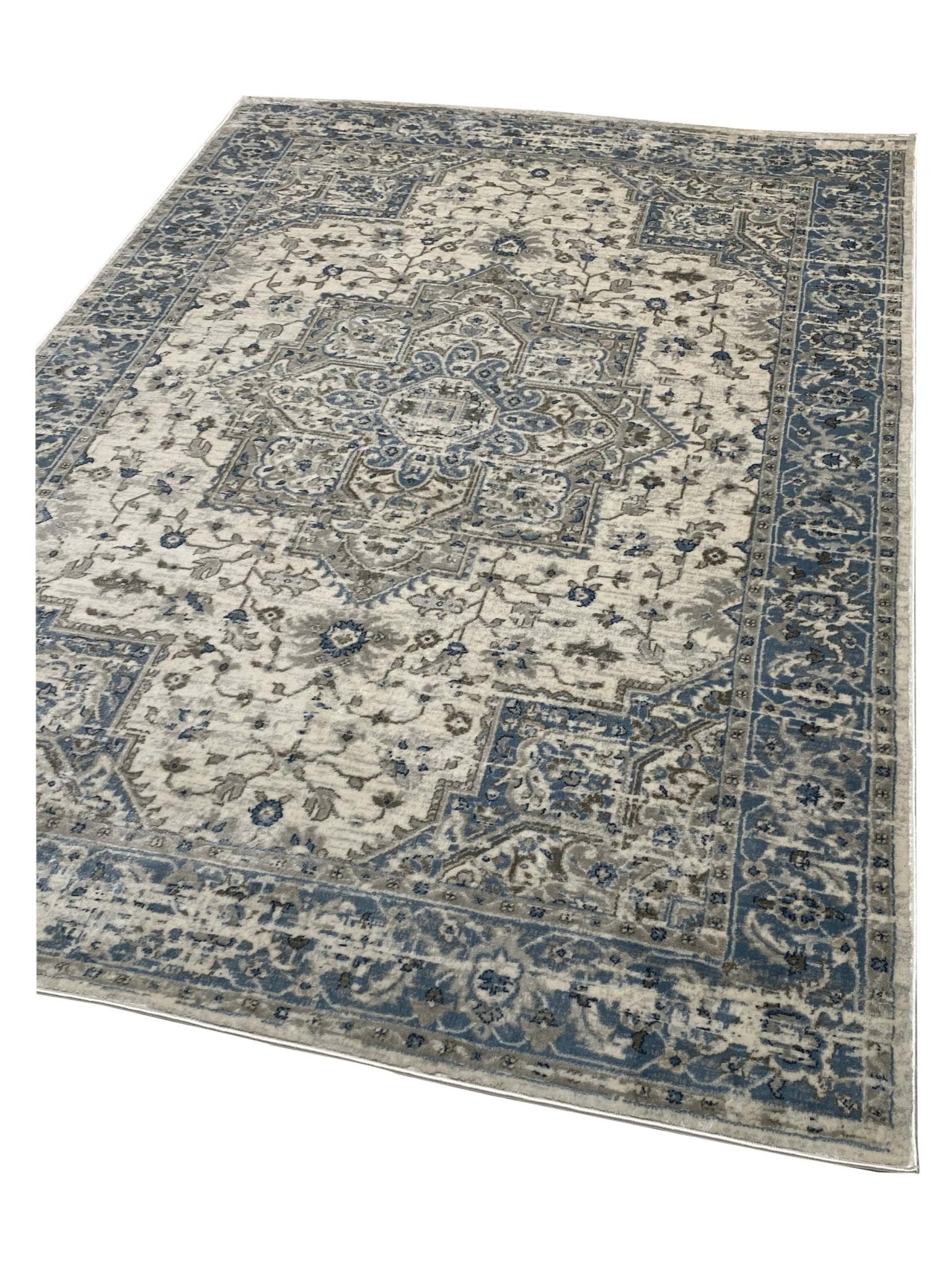 Artisan Bella Cream Blue Transitional Machinemade Rug - Rugs - Artisan - Atlanta Designer Rugs