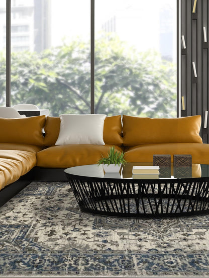 Artisan Bella Cream Blue Transitional Machinemade Rug - Rugs - Artisan - Atlanta Designer Rugs