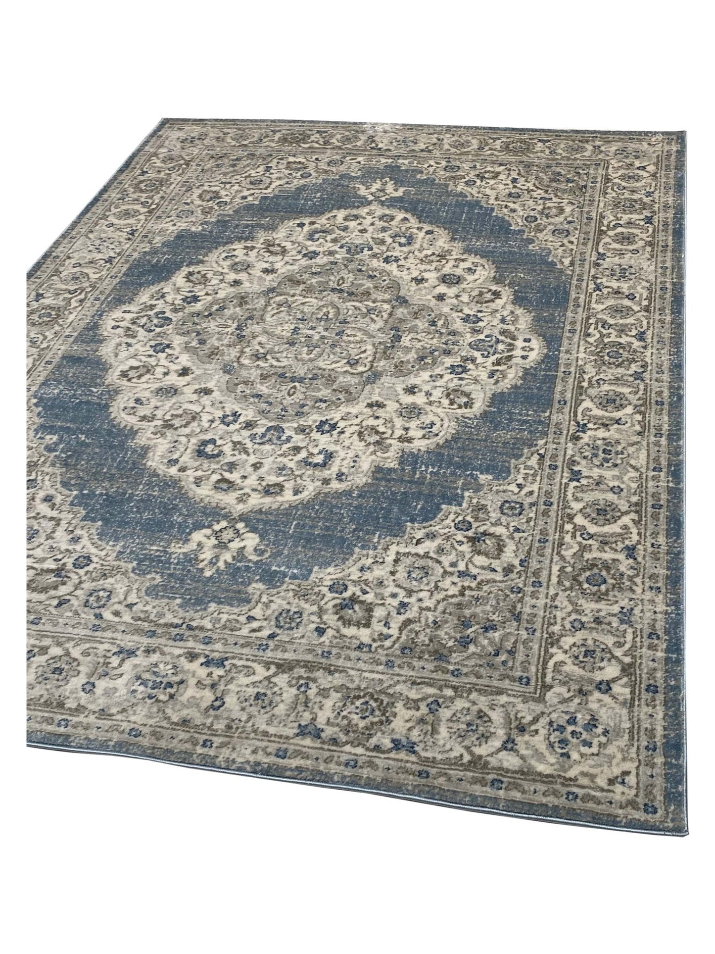 Artisan Bella Blue Cream Transitional Machinemade Rug - Rugs - Artisan - Atlanta Designer Rugs