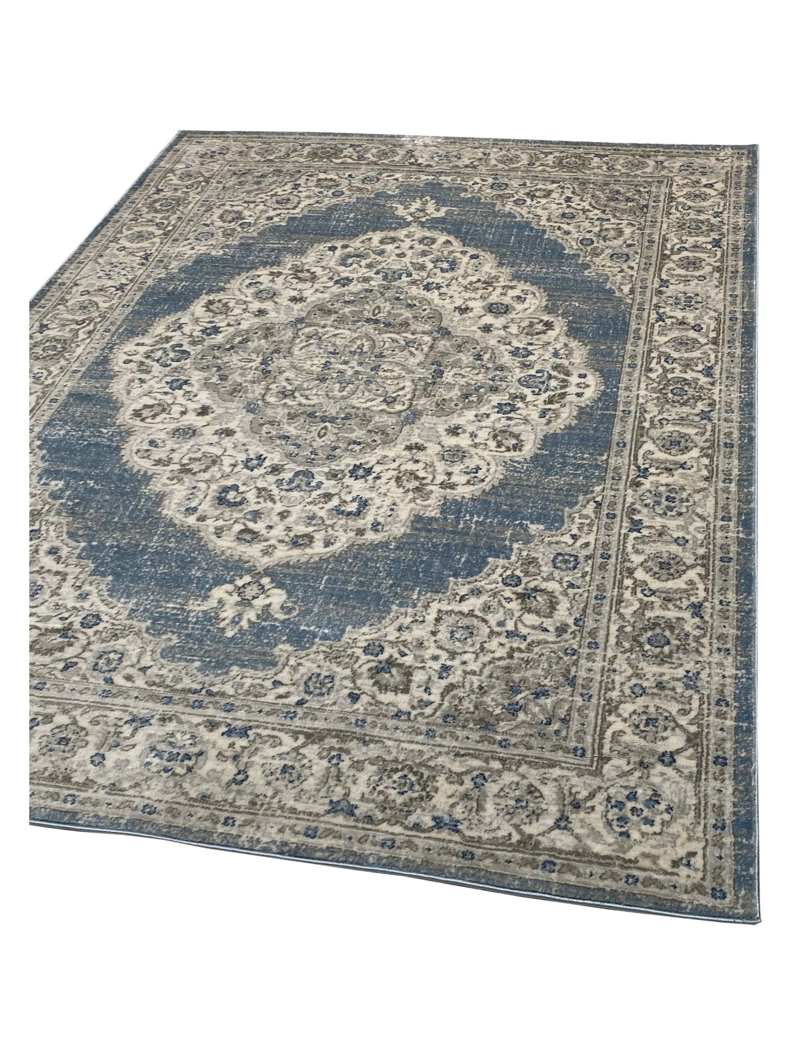 Artisan Bella Blue Cream Transitional Machinemade Rug - Rugs - Artisan - Atlanta Designer Rugs