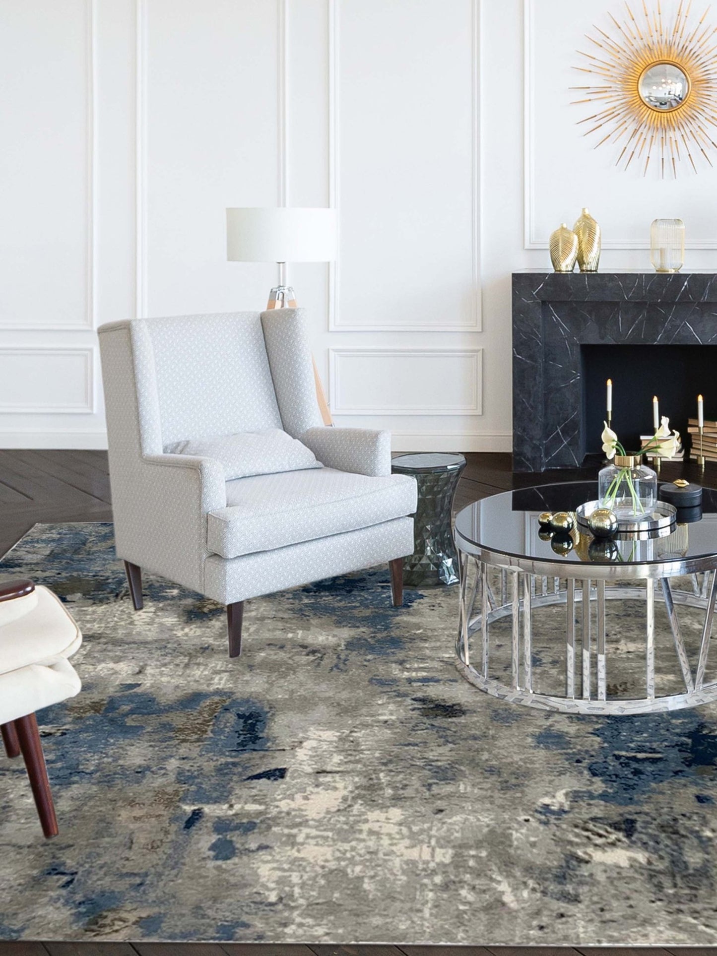 Artisan Bella Gray Blue Contemporary Machinemade Rug - Rugs - Artisan - Atlanta Designer Rugs