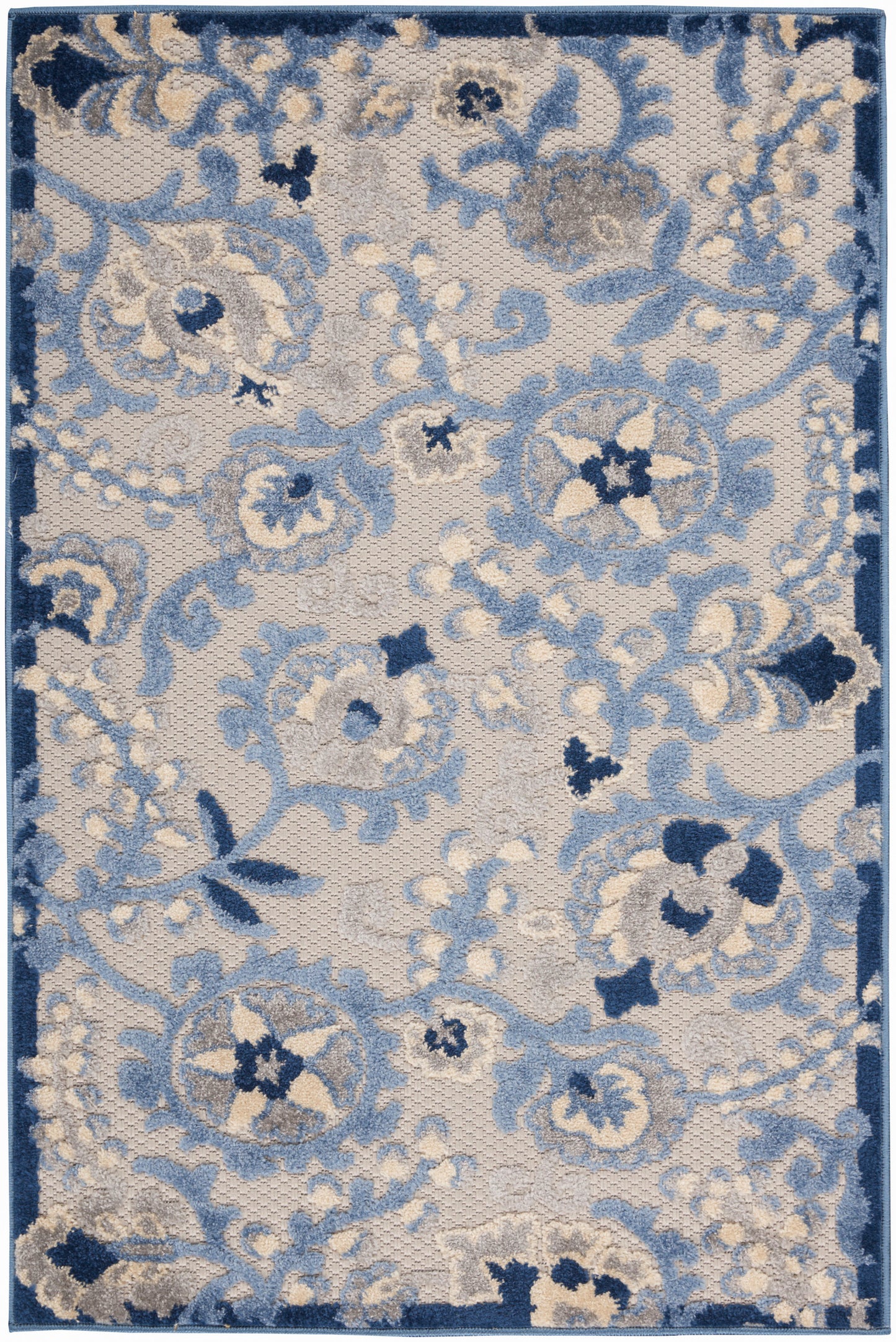 Nourison Home Aloha ALH17 Blue Grey Contemporary Power-loomed Rugs