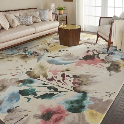 Nourison Home Prismatic  Beige Multicolor  Contemporary