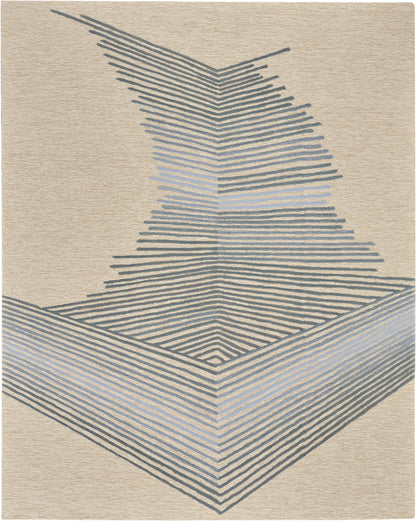 Nourison Home Symmetry SMM06 Ivory Grey Contemporary Tufted Rug