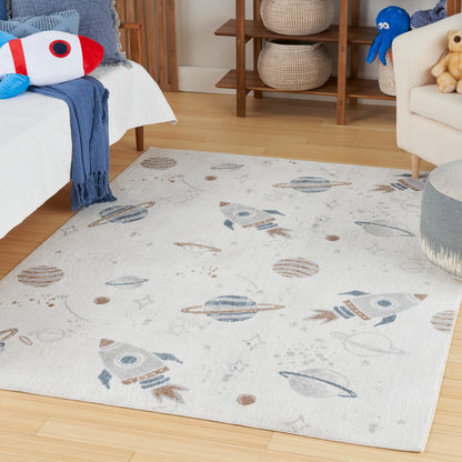 Nourison Home Astra Machine Washable  Ivory Multicolor  Contemporary