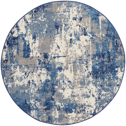 Nourison Home Grafix GRF38 Navy Blue Contemporary Power-loomed Rug