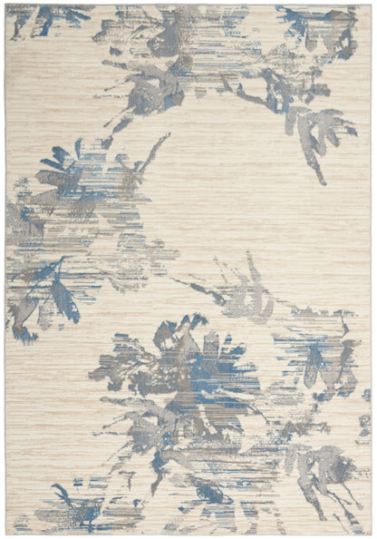 Calvin Klein CK005 Enchanting ECH01 Ivory Grey Blue Contemporary Power-loomed Rug