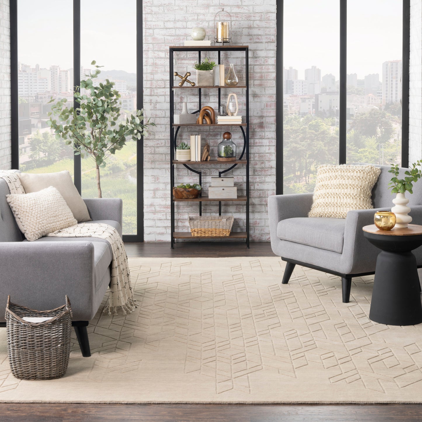 Nourison Home Alessia  Beige  Contemporary