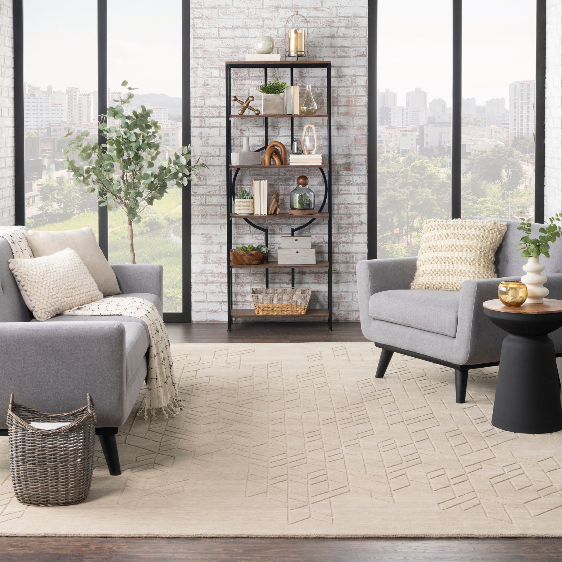 Nourison Home Alessia  Beige  Contemporary