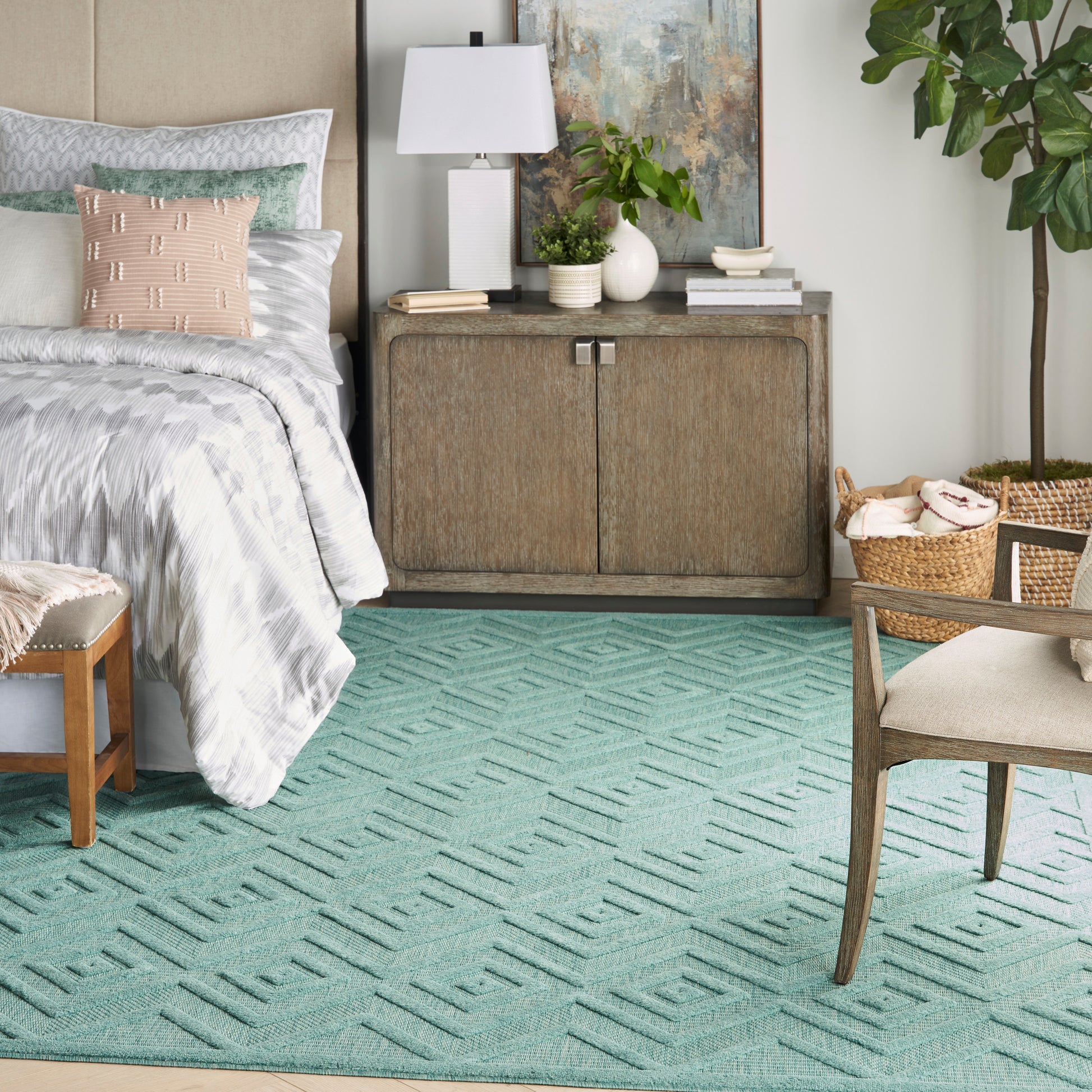 Nourison Home Versatile  Aqua Teal  Contemporary