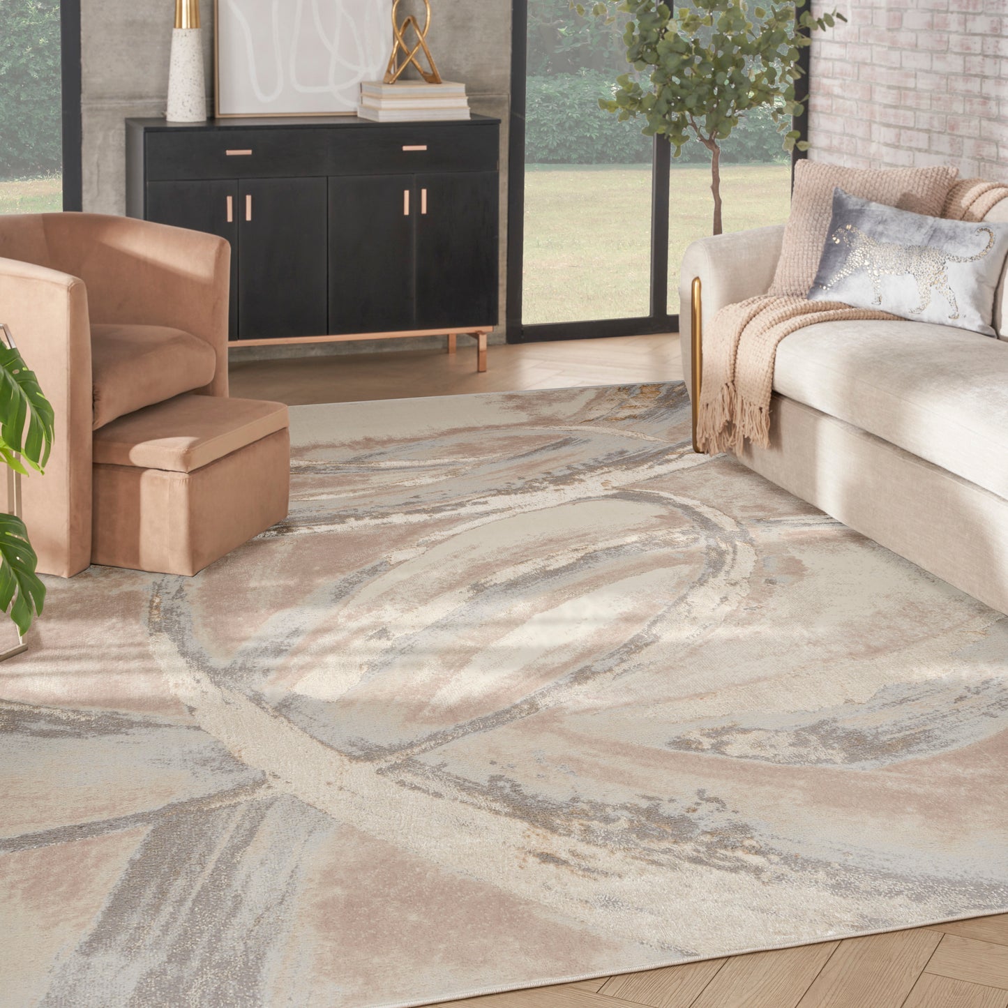 Nourison Home Splash  Beige Grey  Contemporary