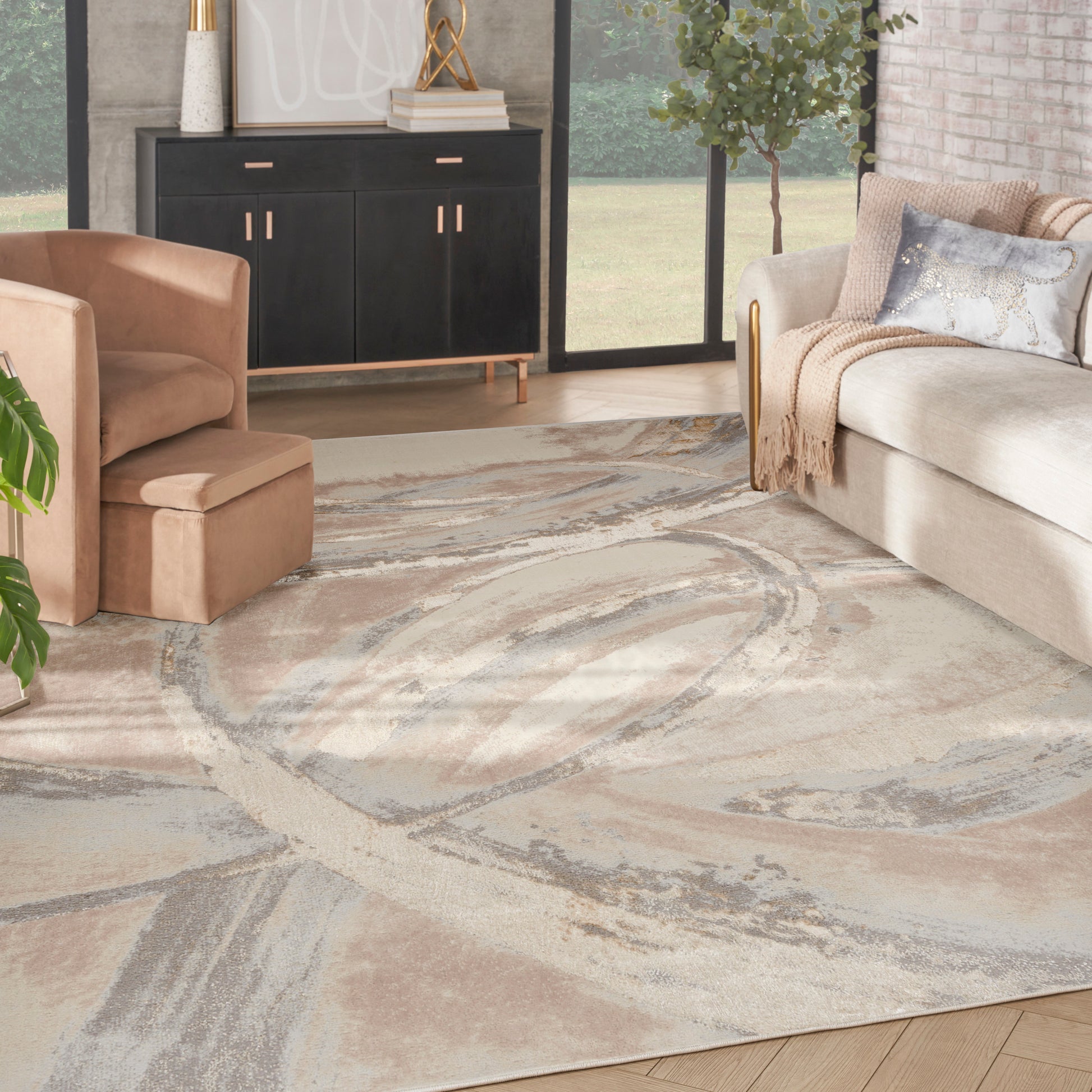 Nourison Home Splash  Beige Grey  Contemporary