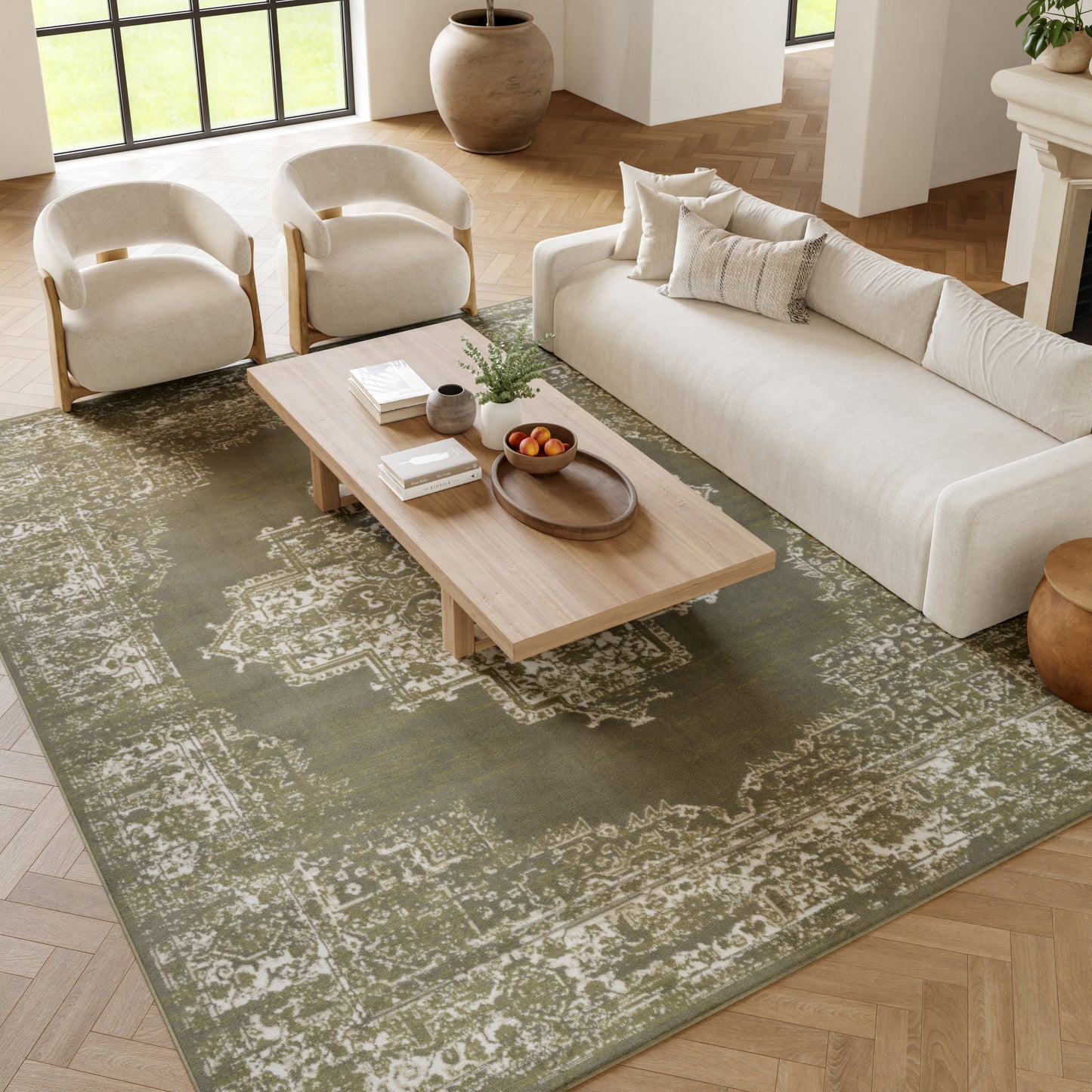 Nourison Home Grafix  Olive  Transitional