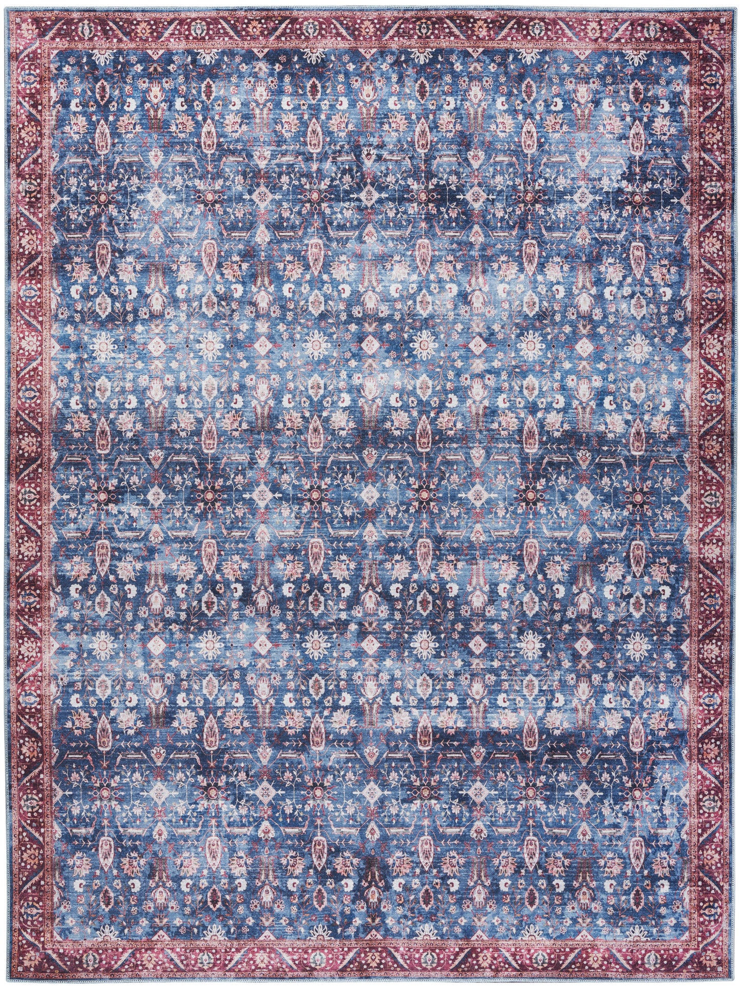 Nourison Home Grand Washables GRW06 Blue Brick Traditional Power-loomed Rug