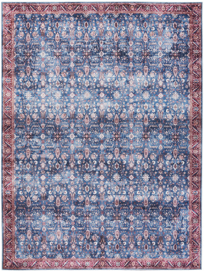 Nourison Home Grand Washables GRW06 Blue Brick Traditional Power-loomed Rug