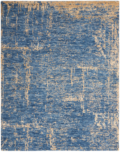 Nourison Home Luna LUN01 Dark Blue Mocha Contemporary Hand Knotted Rug