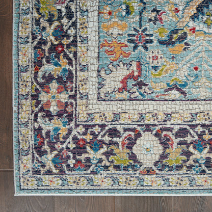 Nourison Home Ankara Global  Teal Multicolor  Traditional