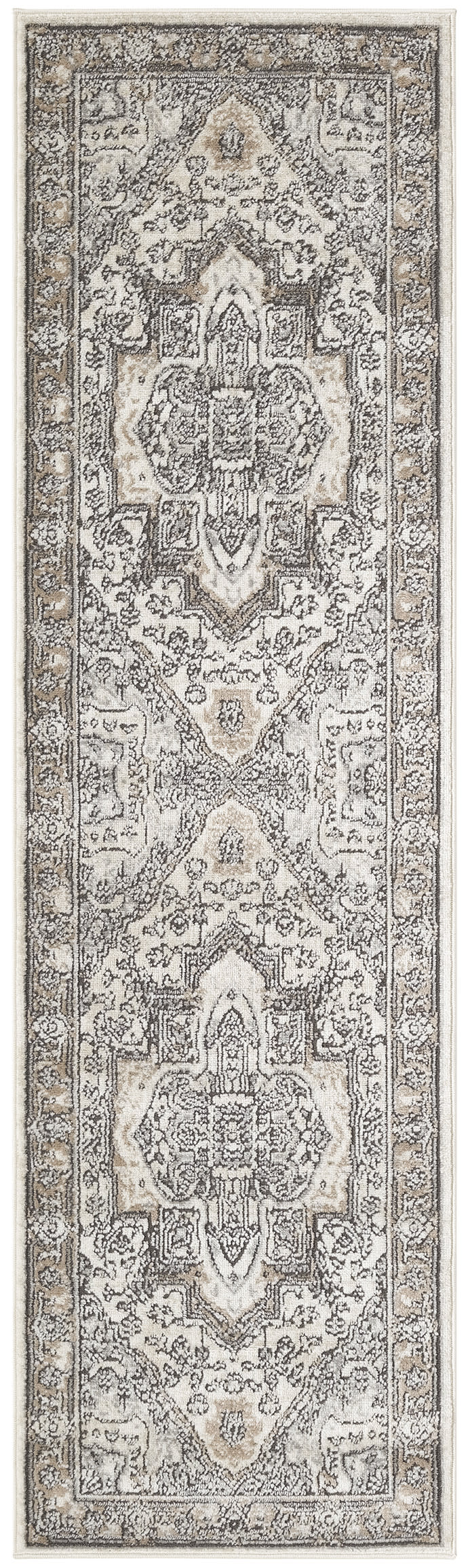 Nourison Home Quarry QUA18 Ivory Grey Taupe Traditional Power-loomed Rugs