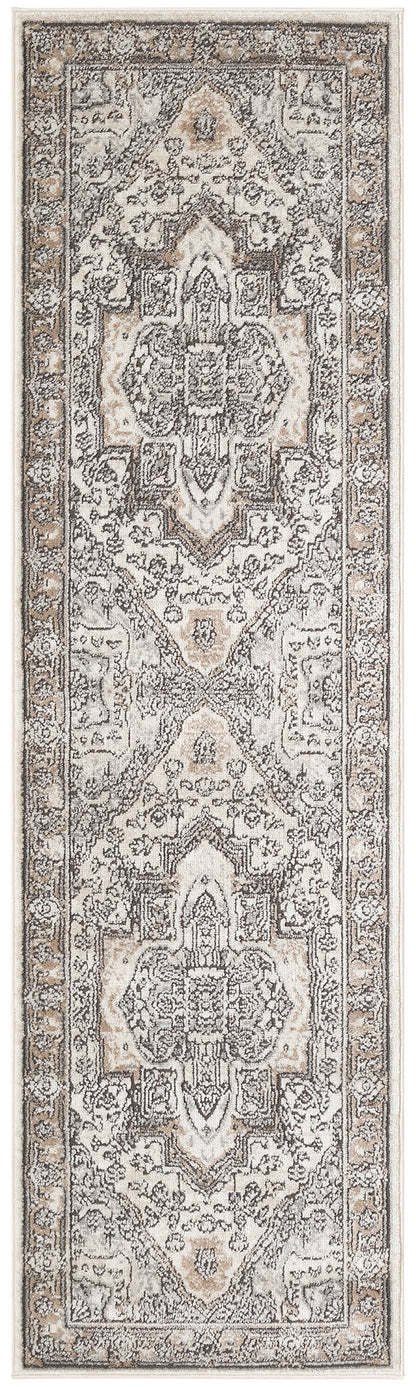 Nourison Home Quarry QUA18 Ivory Grey Taupe Traditional Power-loomed Rugs