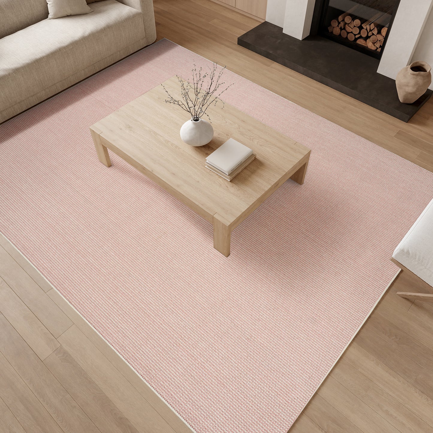 Nourison Home Natural Texture  Ivory Rose  Contemporary