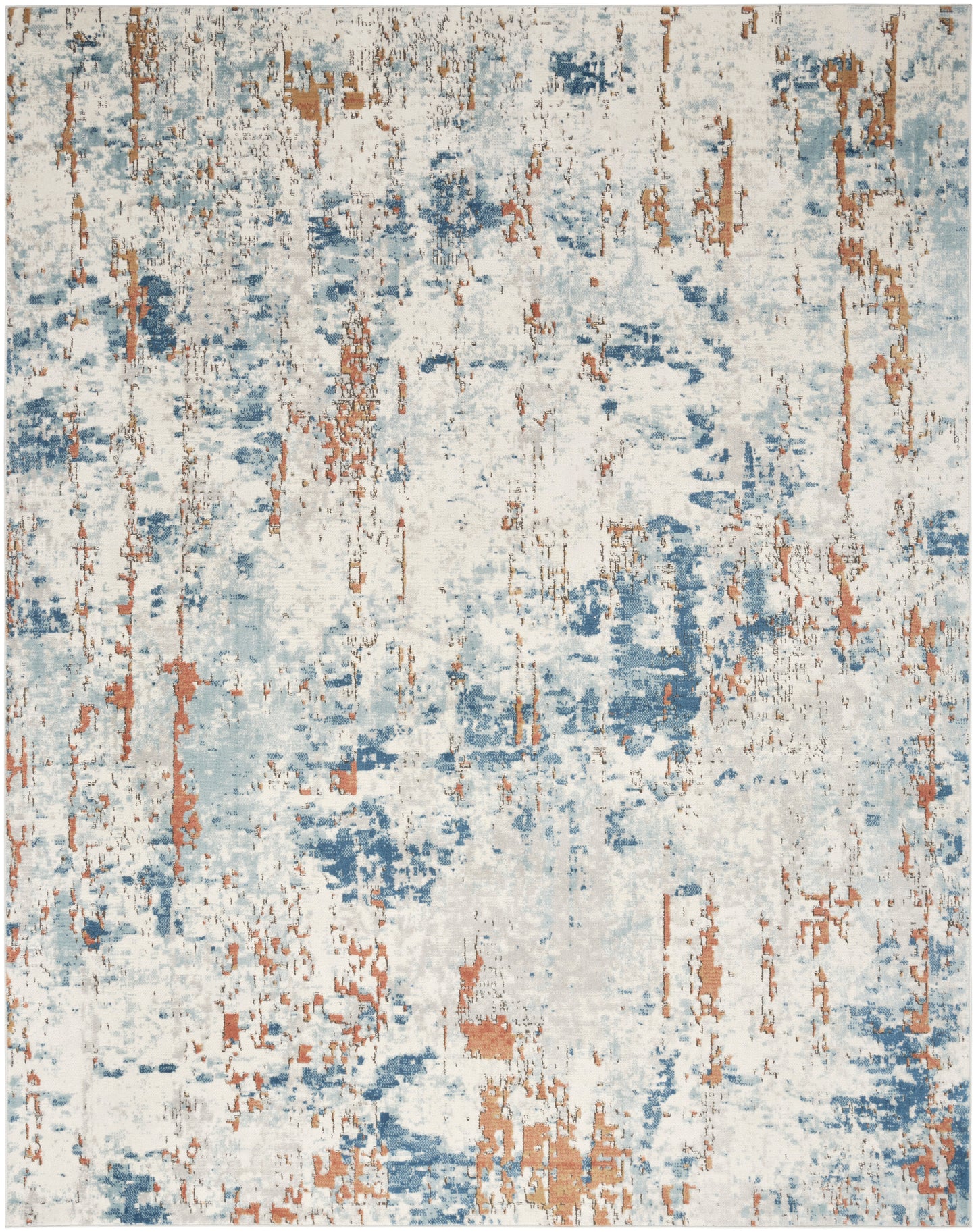 Nourison Home Quarry QUA01 Beige Blue Rust Contemporary Power-loomed Rugs