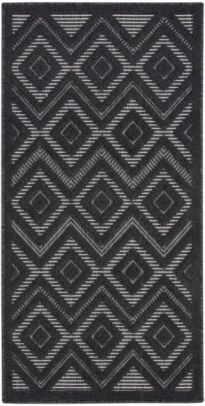 Nourison Home Versatile NRV01 Charcoal Black Contemporary Flat Weave Rug