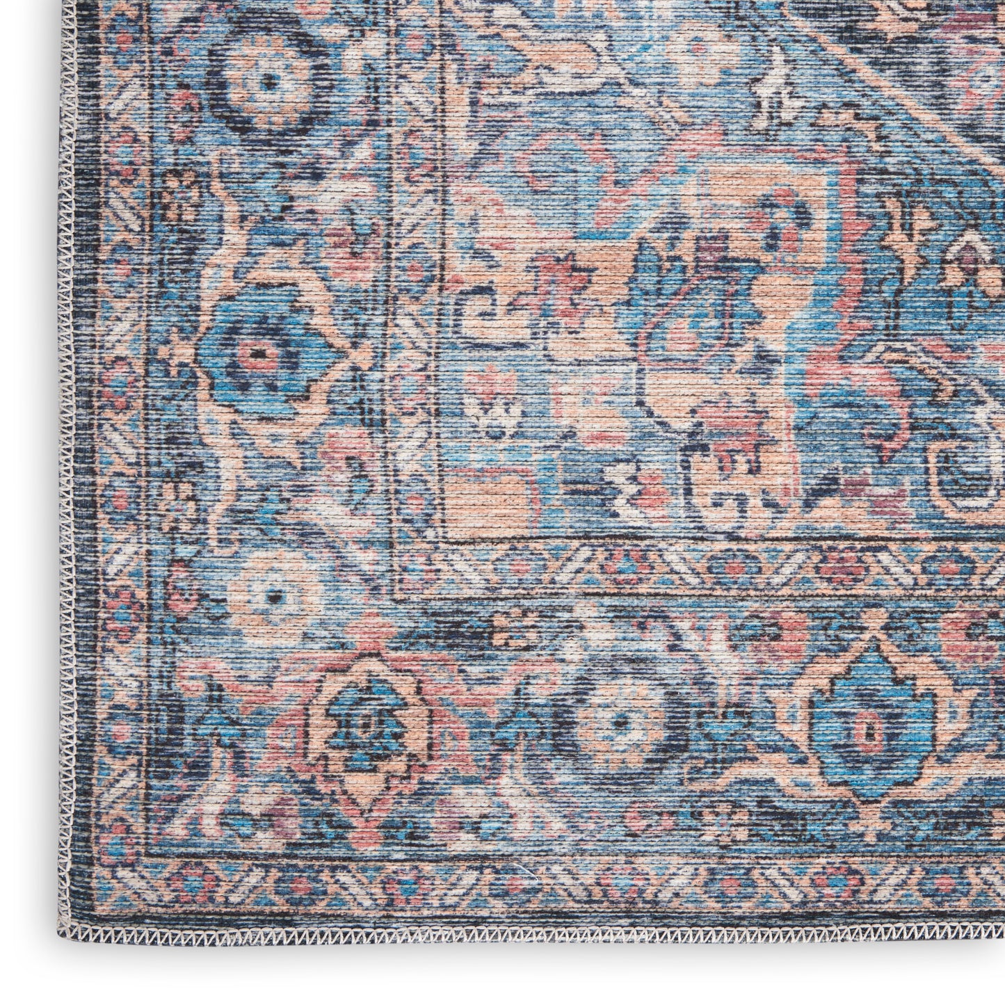 Nourison Home New Concept Washables  Light Blue Multicolor  Traditional