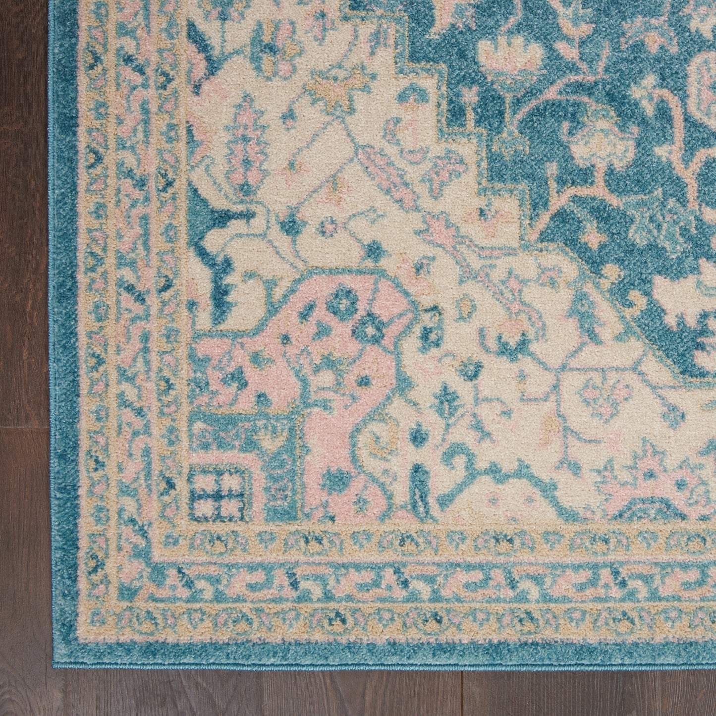 Nourison Home Tranquil  Ivory Turquoise  Traditional