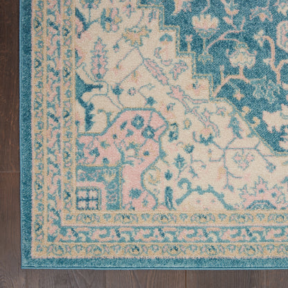 Nourison Home Tranquil  Ivory Turquoise  Traditional