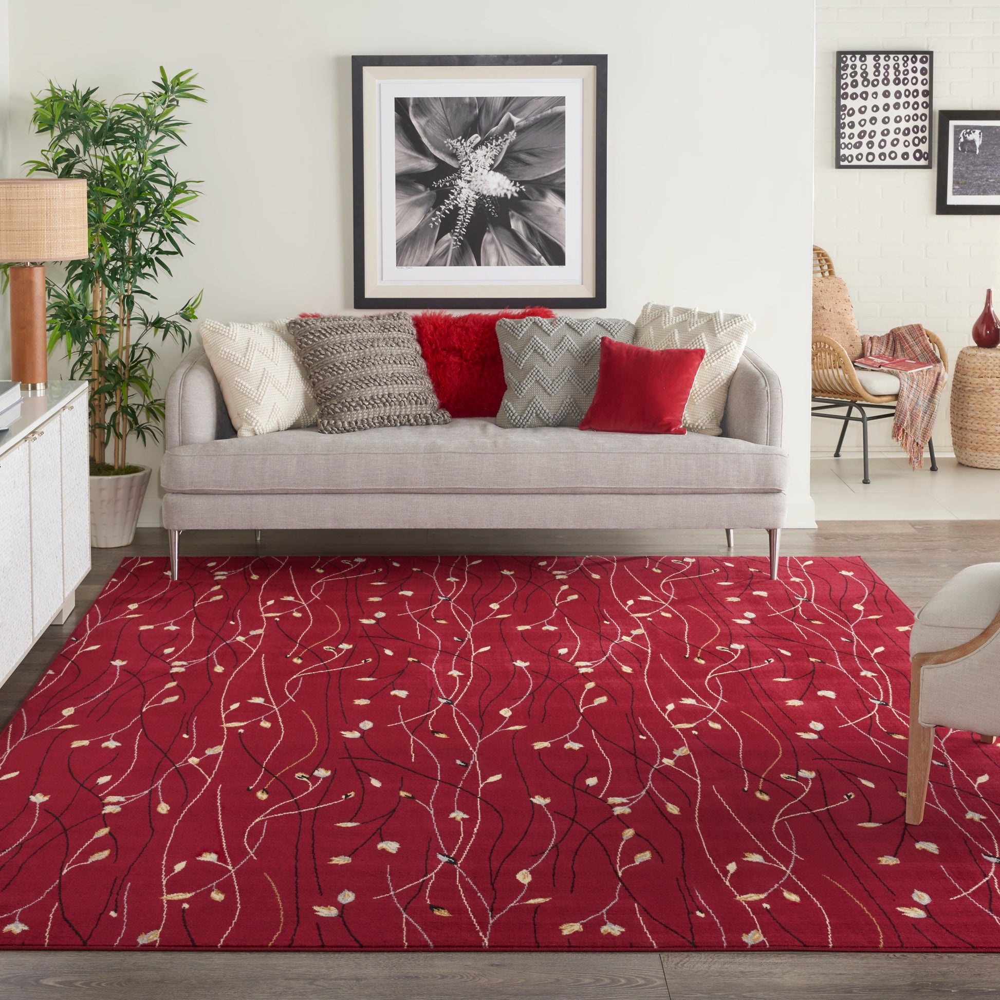 Nourison Home Grafix  Red  Contemporary