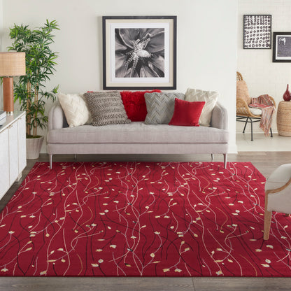 Nourison Home Grafix  Red  Contemporary
