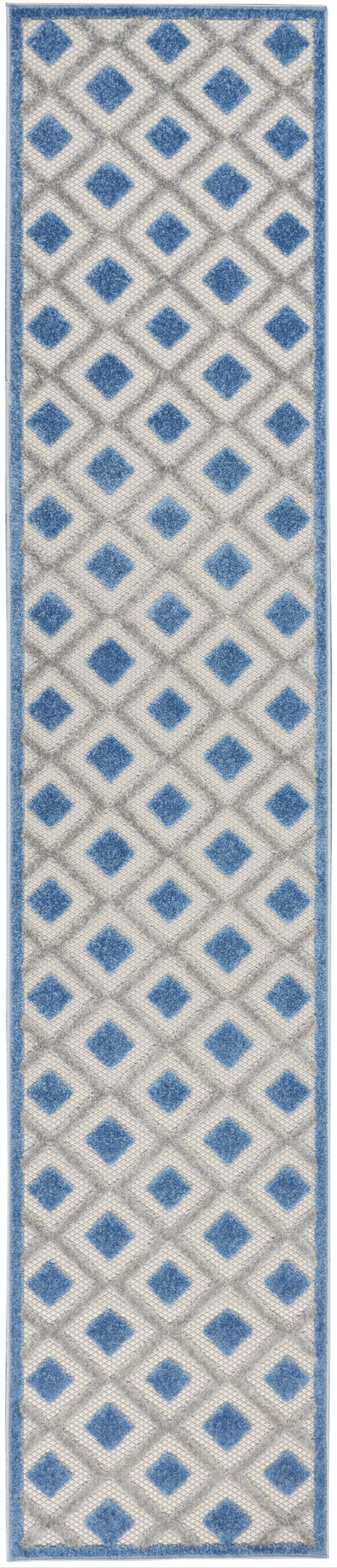 Nourison Home Aloha ALH26 Blue Grey Contemporary Power-loomed Rugs