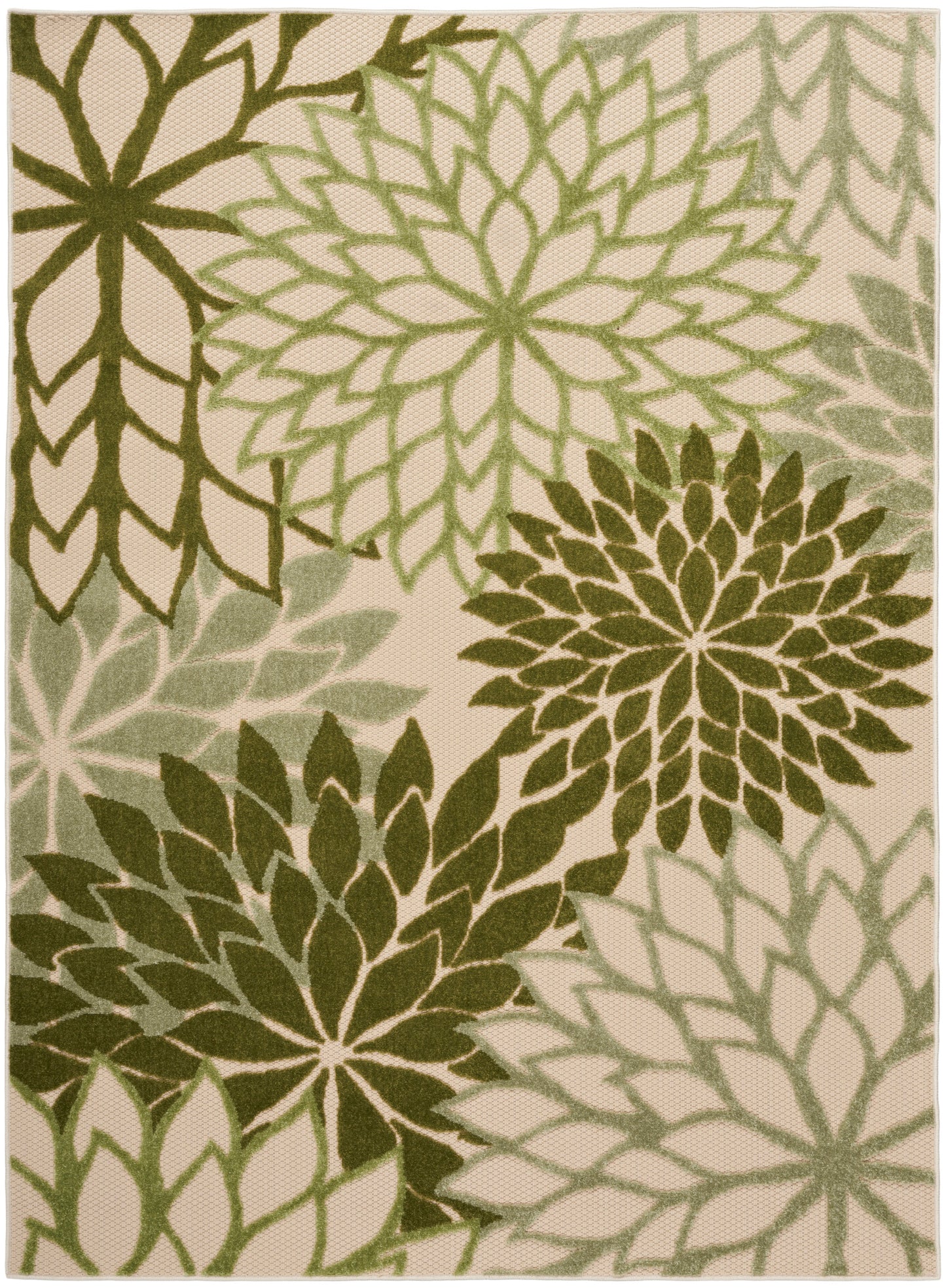 Nourison Home Aloha ALH05 Ivory Green Contemporary Power-loomed Rugs