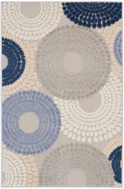 Nourison Home Aloha ALH29 Blue Grey Contemporary Power-loomed Rugs