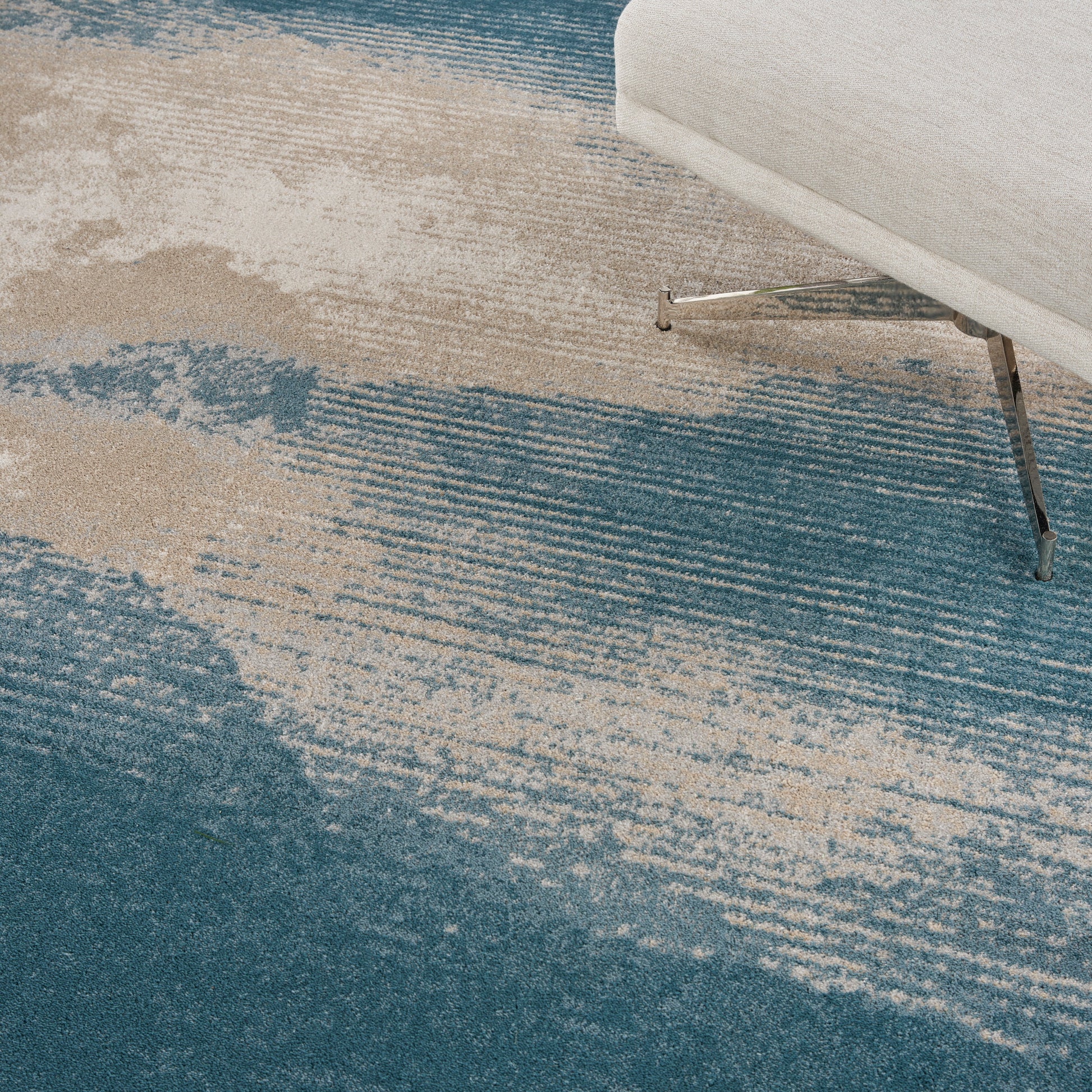 Nourison Home Maxell  Ivory Teal  Contemporary