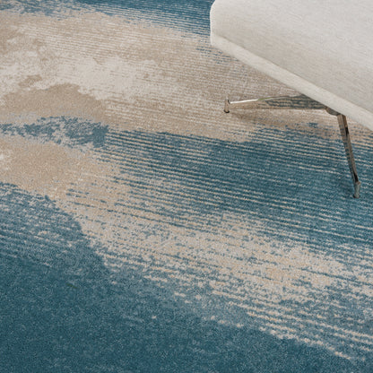 Nourison Home Maxell  Ivory Teal  Contemporary