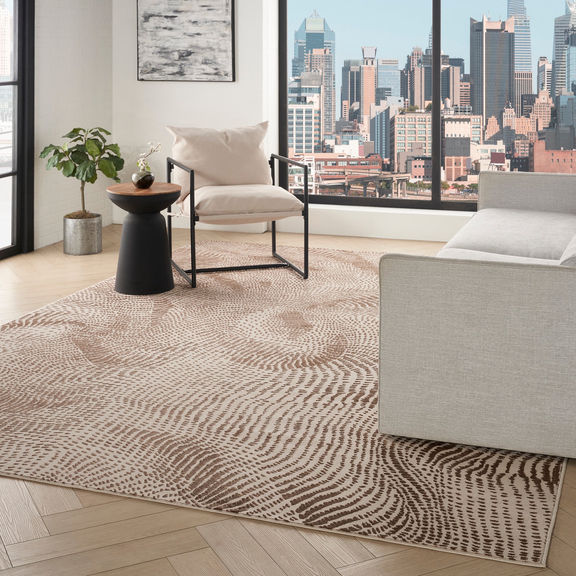 DKNY Central Park West  Beige Brown  Contemporary