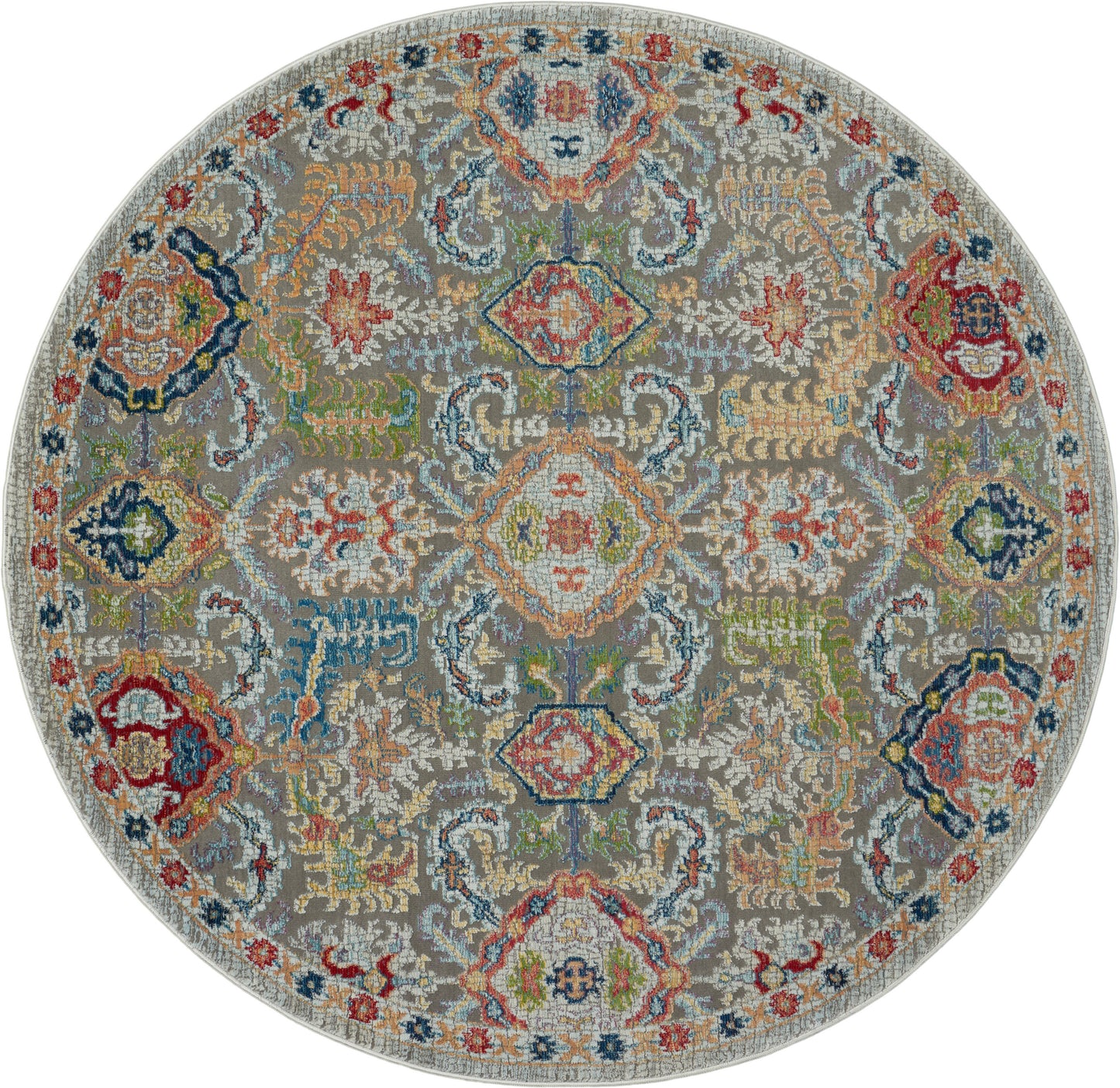 Nourison Home Ankara Global ANR12 Grey Multicolor Traditional Power-loomed Rug
