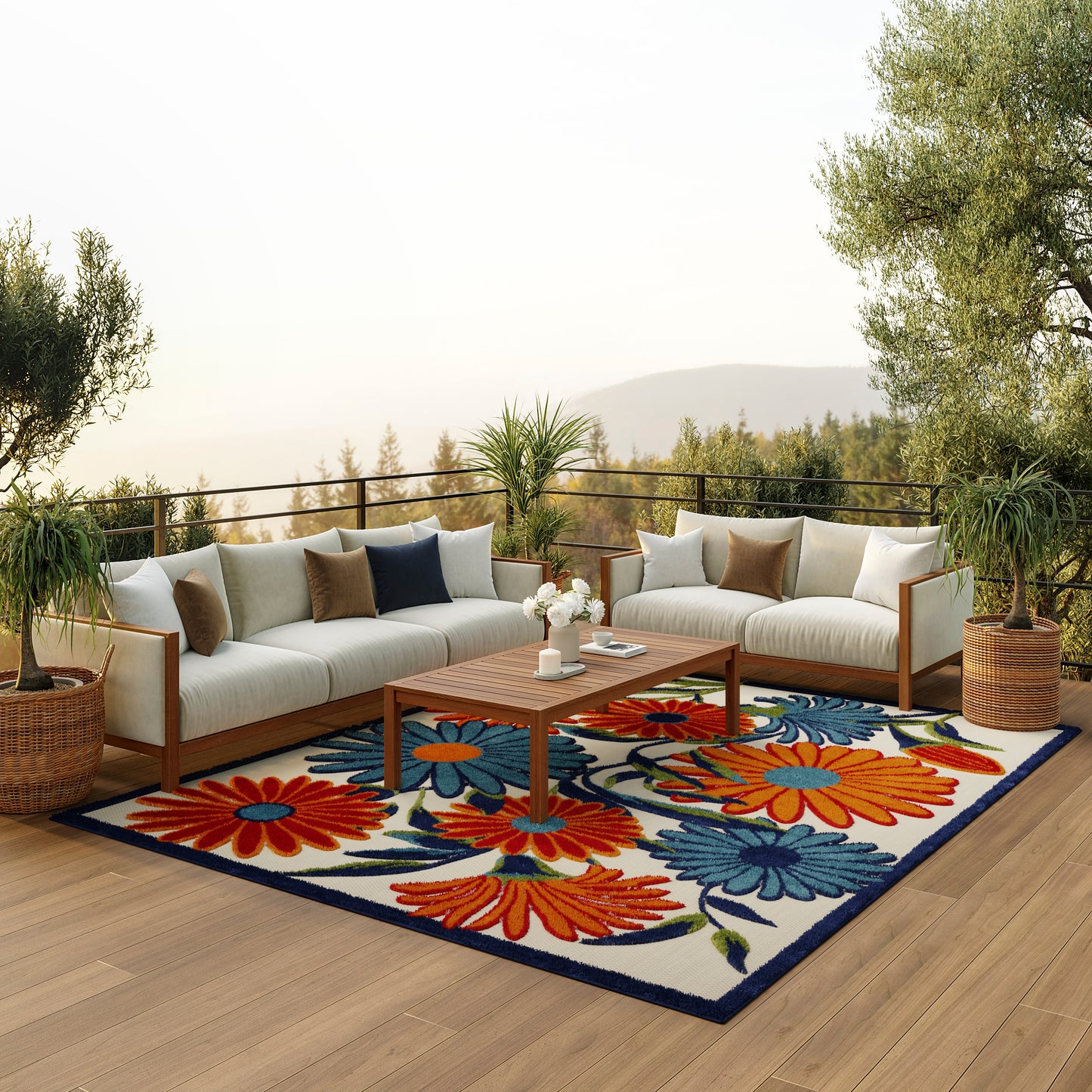 Nourison Home Aloha  Multicolor  Contemporary