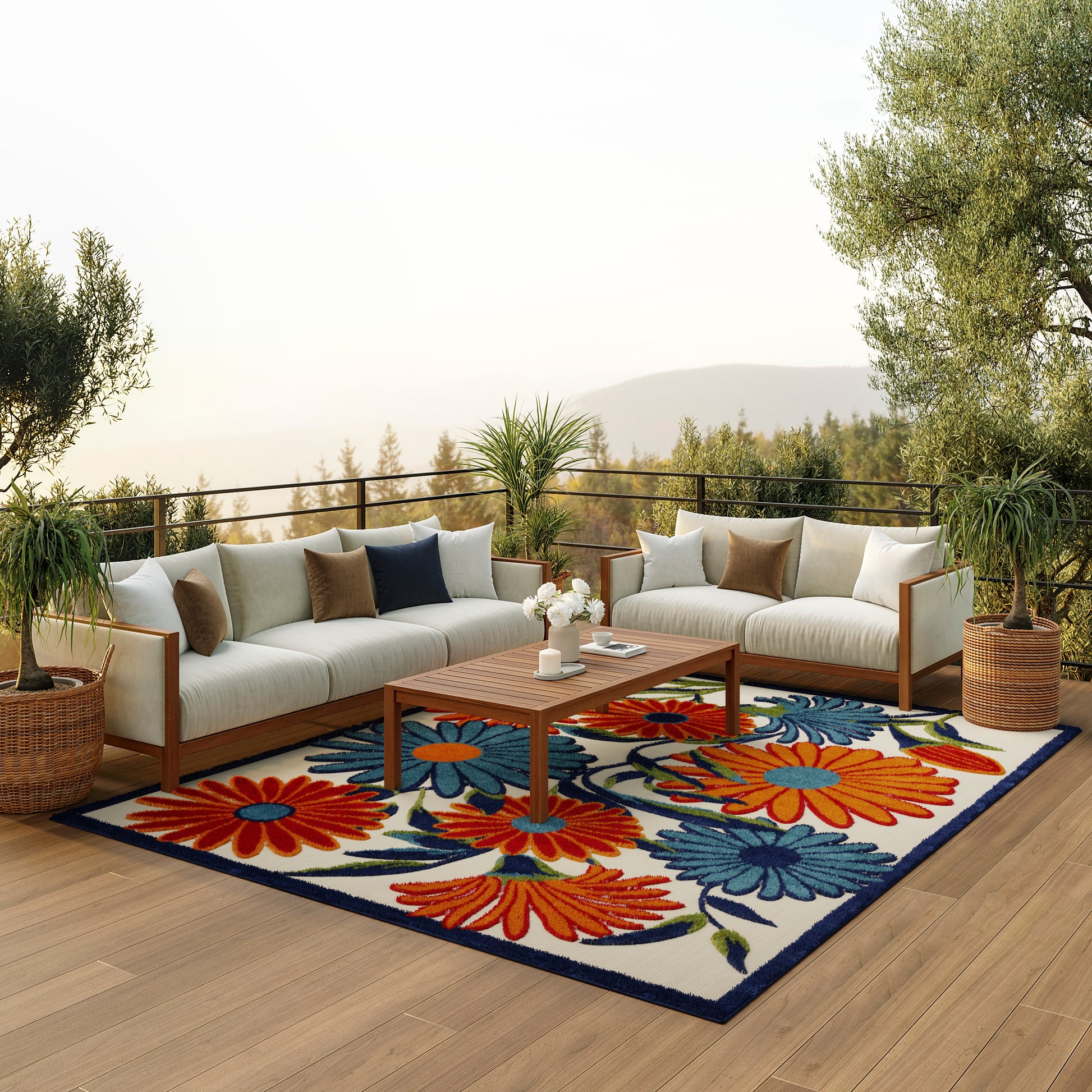 Nourison Home Aloha  Multicolor  Contemporary