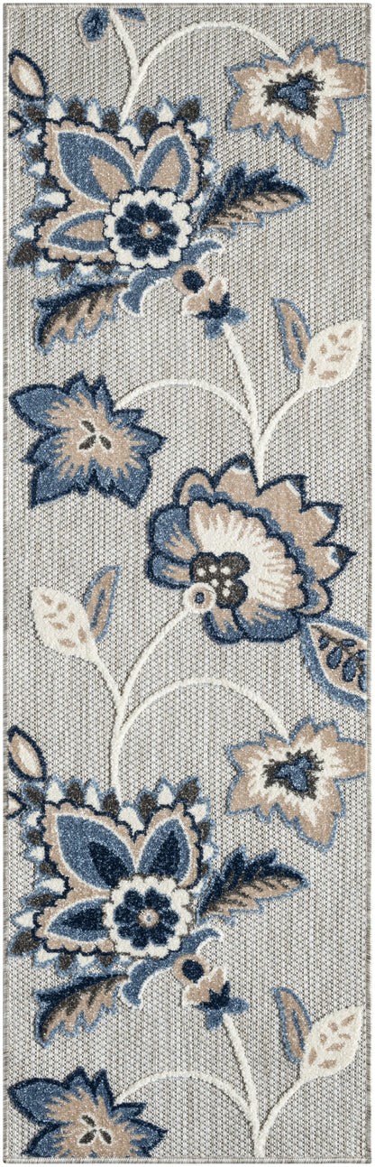 Nourison Home Aloha ALH31 Blue Grey Contemporary Power-loomed Rugs