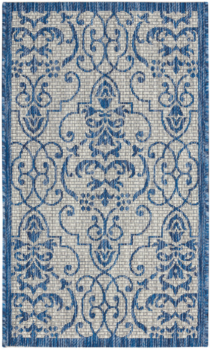 Nourison Home Country Side CTR04 Ivory Blue Transitional Power-loomed Rug