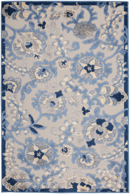 Nourison Home Aloha ALH17 Blue Grey Contemporary Power-loomed Rugs