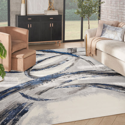 Nourison Home Splash  Grey Navy  Contemporary