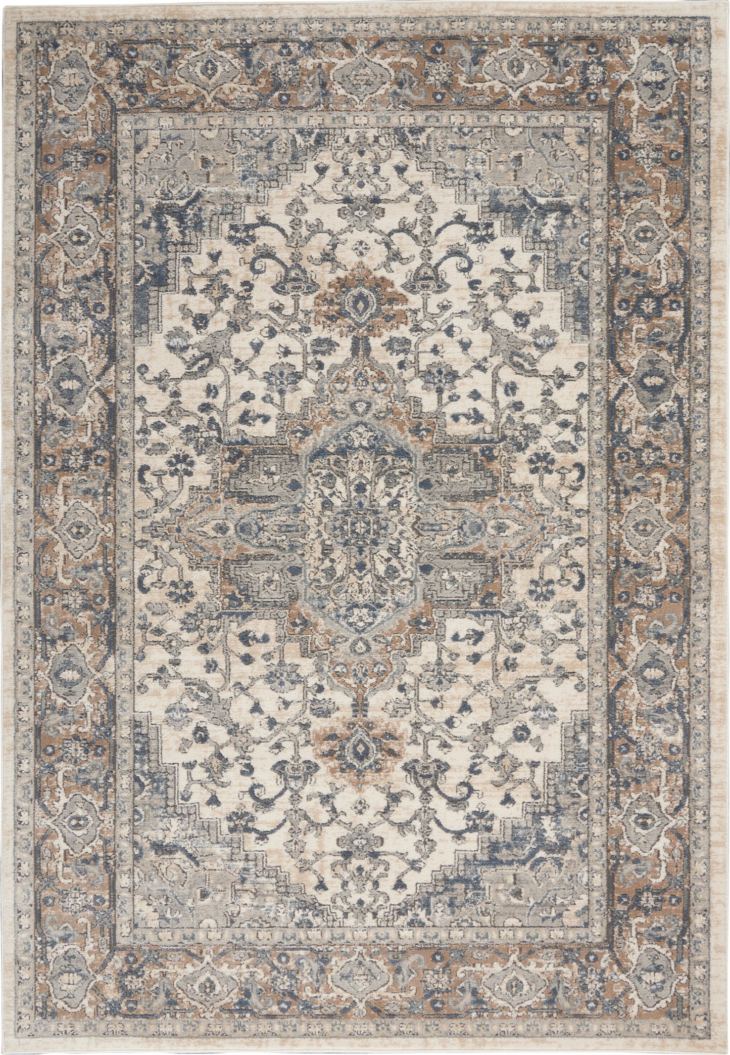 Nourison Home Quarry QUA05 Ivory Grey Transitional Power-loomed Rugs