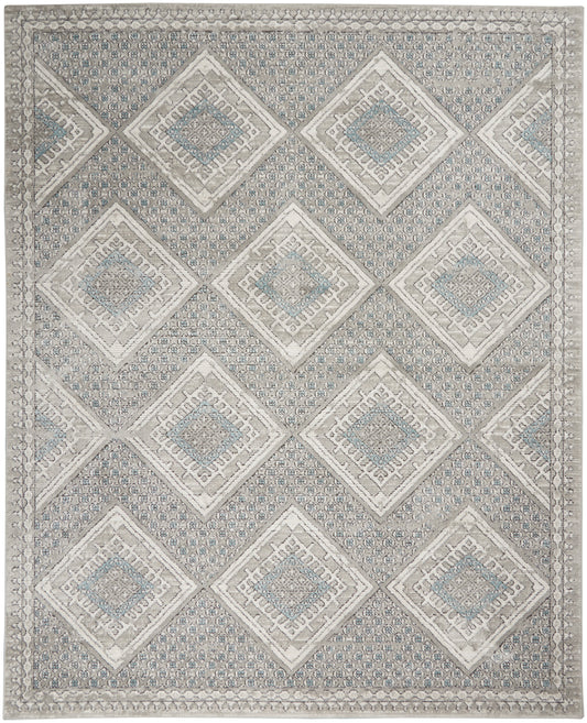 Nourison Home Quarry  Grey Ivory Blue  Contemporary