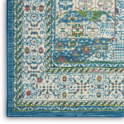Nourison Home Ankara Global  Ivory Light Blue  Transitional