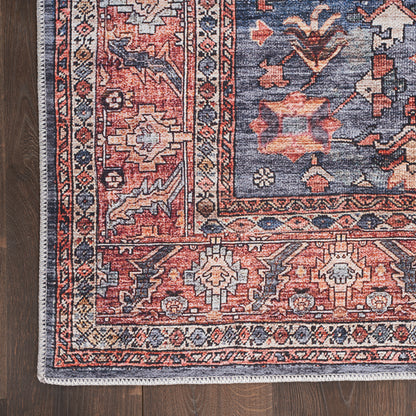 Nourison Home Grand Washables  Navy Brick  Traditional