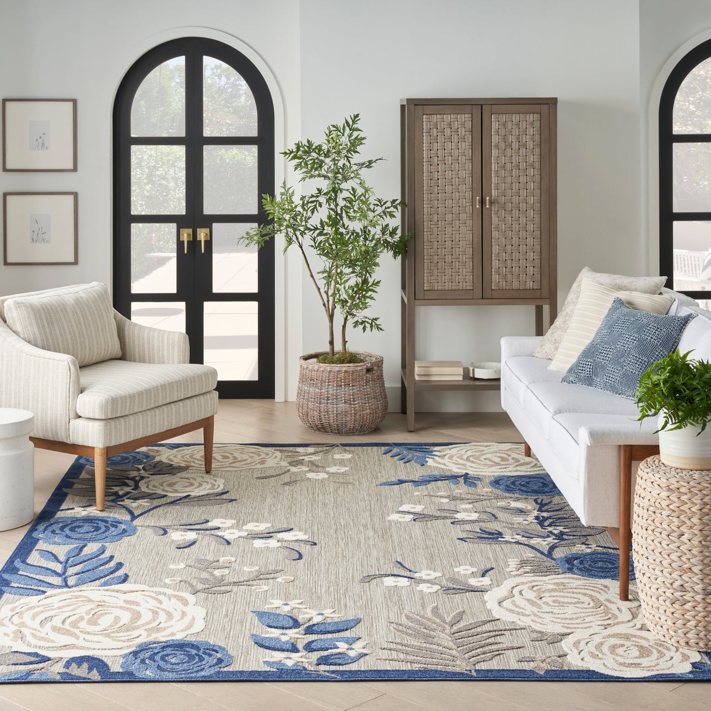 Nourison Home Aloha  Blue Grey  Contemporary